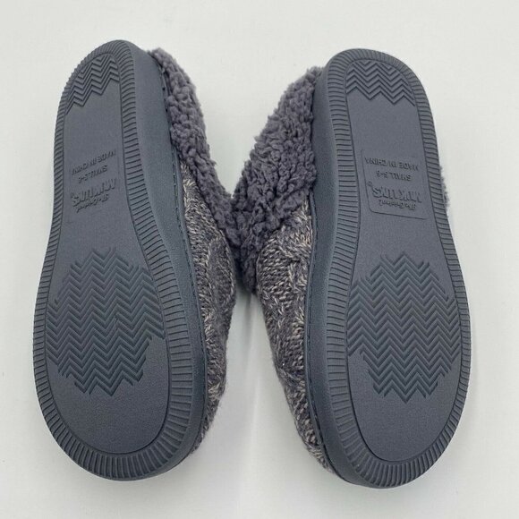 Muk Luks Women's Moccasin Memory Foam Slippers Gray Sherpa Slip On Size 5-6 New - Picture 6 of 6